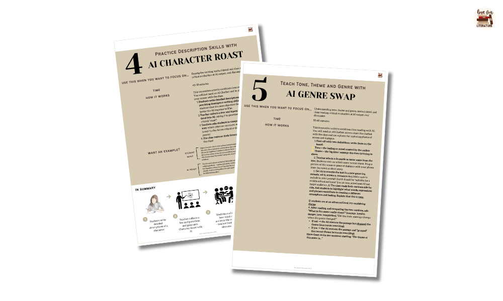 Preview of Ai Activities for Students 4 and 5 of love for literature